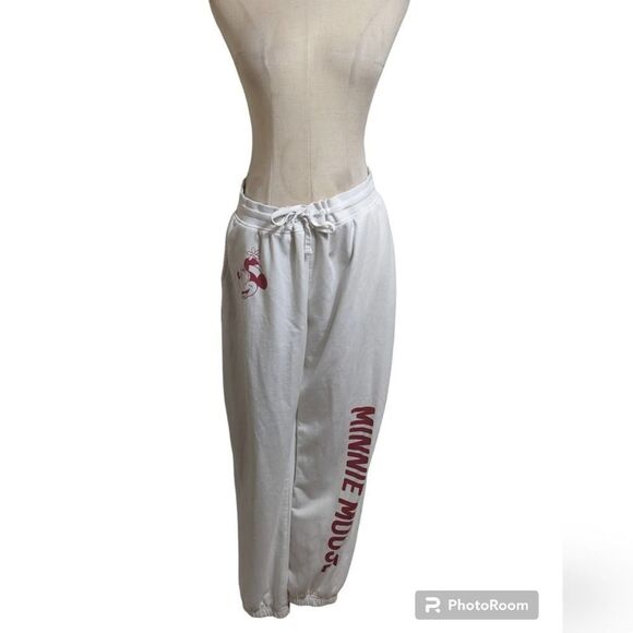 Disney White Minnie Mouse Sweatpants - Picture 1 of 8